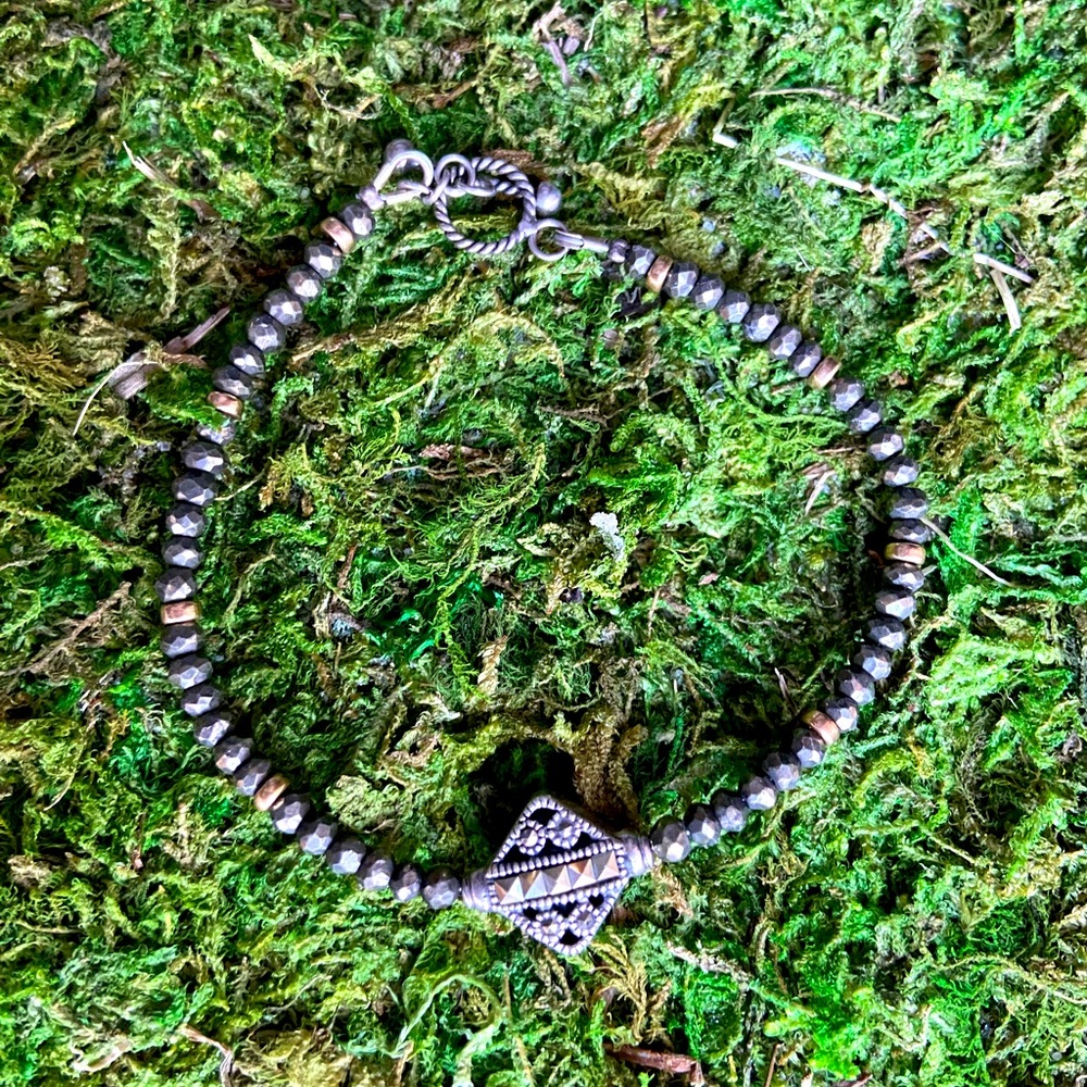 Sterling silver pyrite and marcasite bracelet